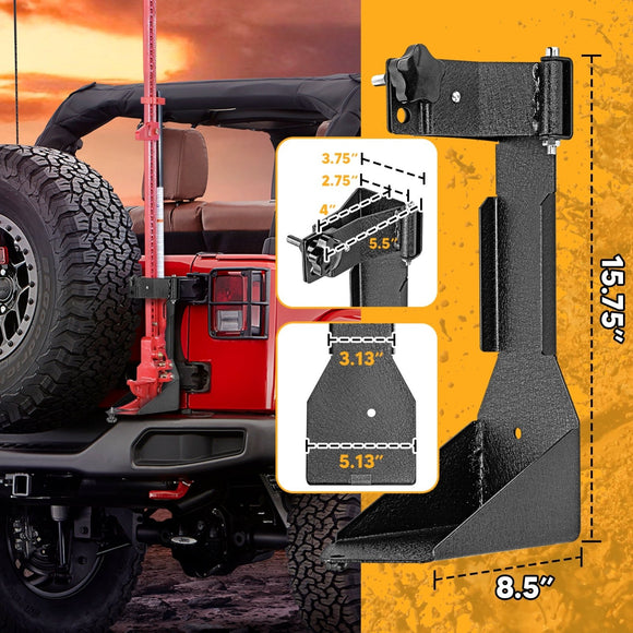 2007 - 2017 Jeep Wrangler JK Heavy - Duty Steel Tailgate High Lift Jack Mount Bracket - WeiSen - ZT231 - A