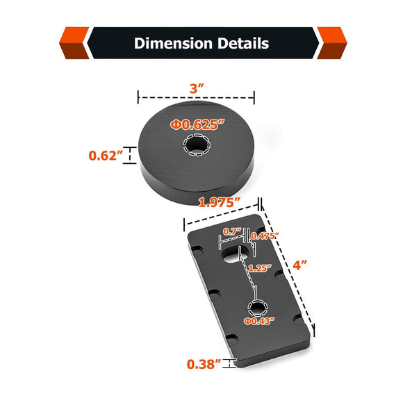 2007 - 2018 Dodge Ram 4th Gen 1500/ 2500/ 3500 1 - 2" Adjustable Front Seat Spacer Lift Kit - WeiSen - 70305012