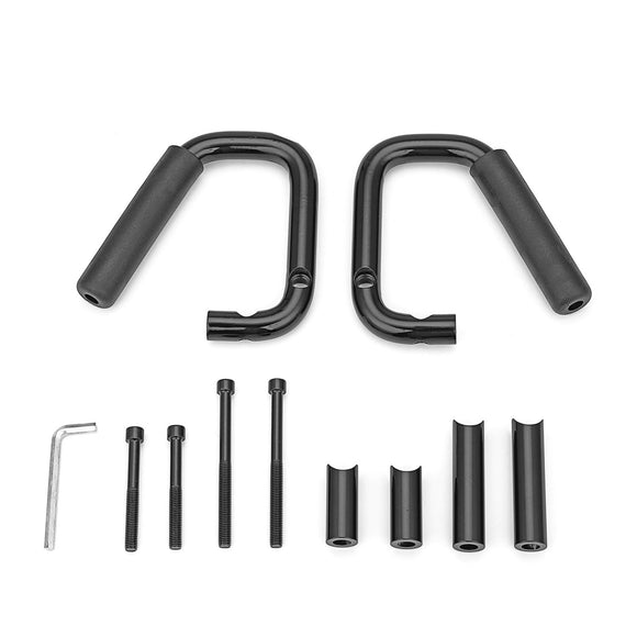 2007 - 2018 Jeep Wrangler JK Aluminum Gloss Black Front Grab Bar Handle Grip Kit - WeiSen - 70307004