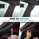 2007 - 2018 Jeep Wrangler JK Aluminum Gloss Black Front+Rear Grab Bar Handle Grip Set - WeiSen - 70307006