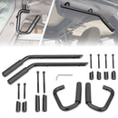 2007 - 2018 Jeep Wrangler JK Aluminum Gloss Black Front+Rear Grab Bar Handle Grip Set - WeiSen - 70307006