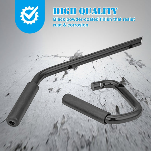 2007 - 2018 Jeep Wrangler JK Aluminum Gloss Black Front+Rear Grab Bar Handle Grip Set - WeiSen - 70307006