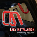 2007 - 2018 Jeep Wrangler JK Red Aluminum Front&Rear Grab Bar Handle Grip Kit - WeiSen - 70307003