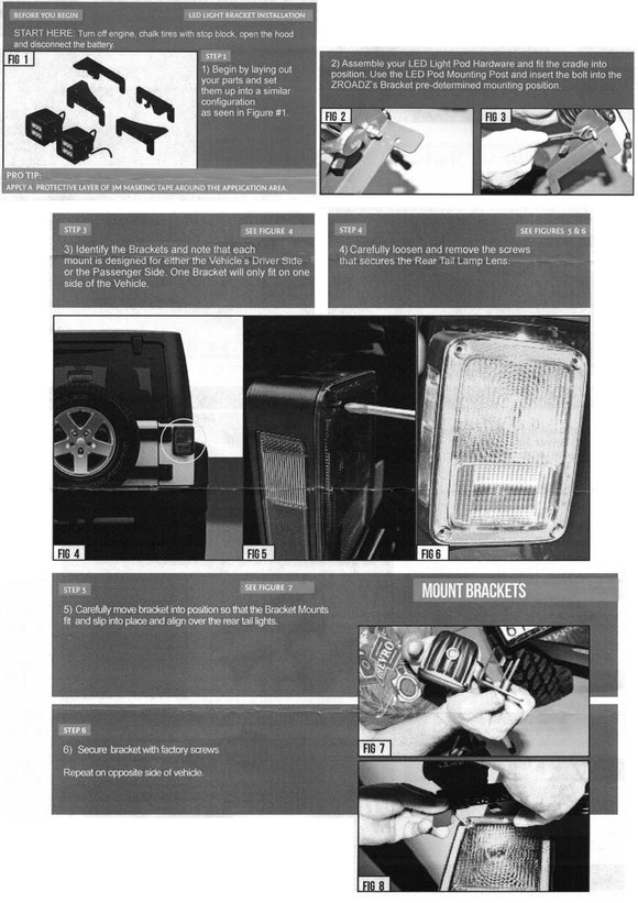 2007 - 2018 Jeep Wrangler JK Taillight Rear Brake Mount Bracket - WeiSen - ZT098