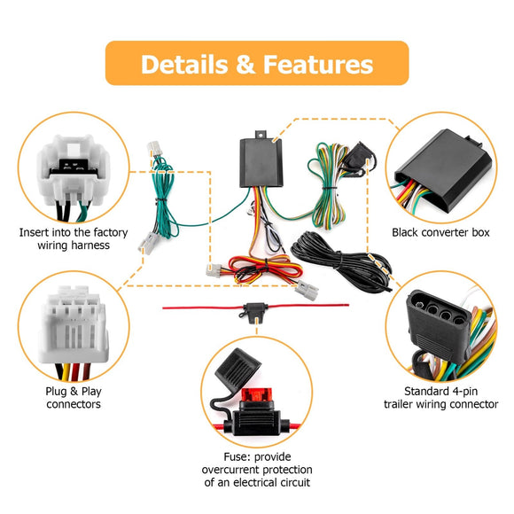2007 - 2020 Infiniti G25 G35 G37 Q60 Nissan Rogue Vehicle - Side 4 - Pin Trailer Wiring Harness - WeiSen - 70206010