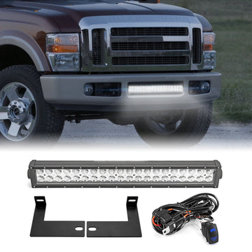 2008 - 2010 2nd Gen Ford F - 250 F - 350 F - 450 Super Duty Front Bumper 22" LED Light Bar Kit - WeiSen - 70102054+70202001+70203004