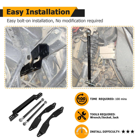 2008 - 2014 Polaris RZR 800 Solid Steel 1.5" - 3.0" Adjustable UTV Lift Kit - WeiSen - 80401053