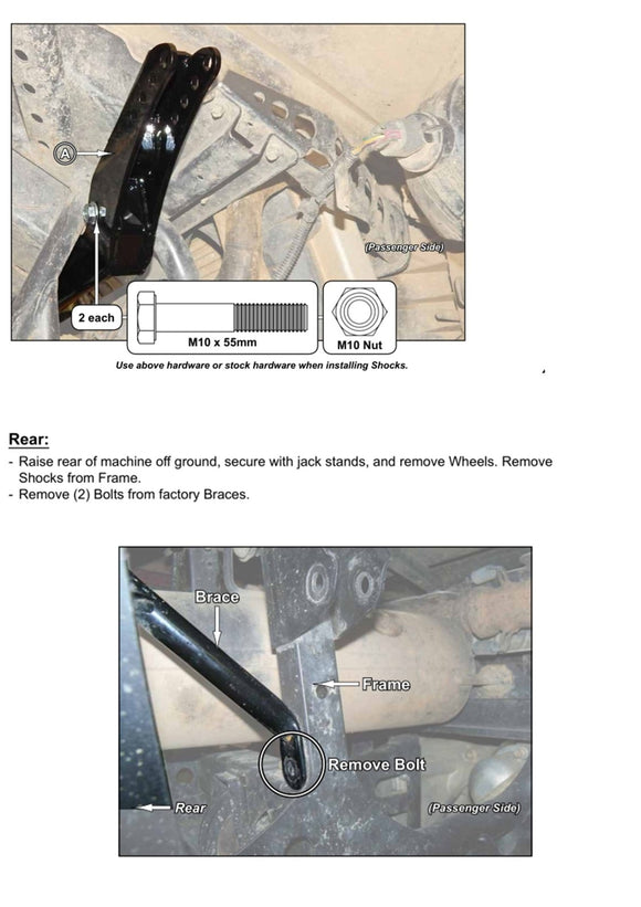 2009 - 2014 Polaris RZR S 800 Adjustable Rise 2 - 3" Front & Rear Full Lift Kit - WeiSen - ZT144