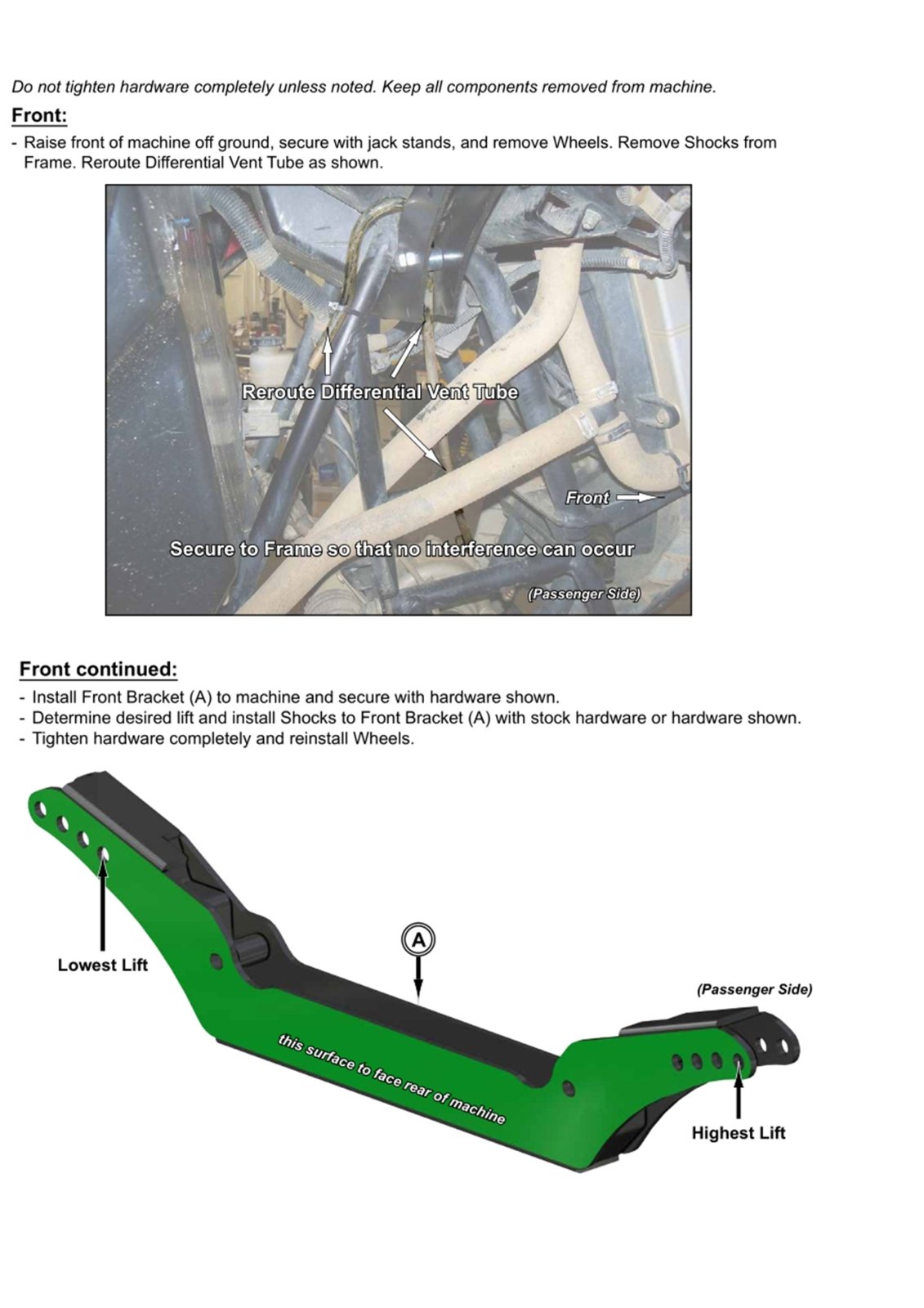 2009-2014 Polaris RZR S 800 Adjustable Rise 2-3" Front & Rear Full Lift Kit - Weisen