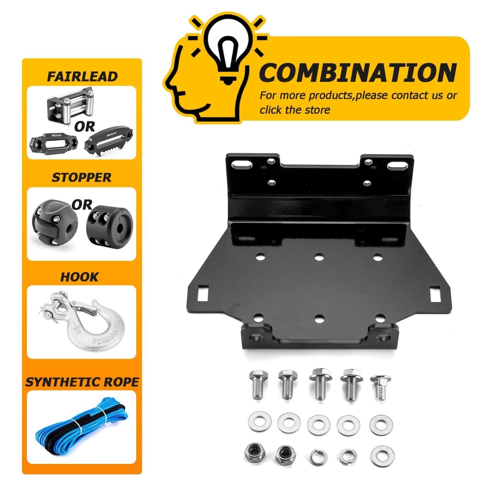 2009-2014 Yahmaha Grizzly 550 700 ATV Heavy Duty Steel Winch Mounting Bracket - Weisen