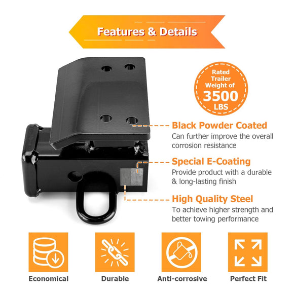 2009 - 2017 Volkswagen 1st Gen Tiguan Heavy - Duty Steel Rear Trailer Hitch 2" Receiver - WeiSen - 70108010