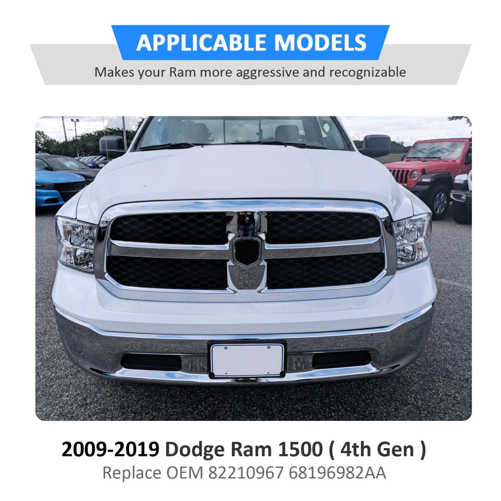 2009-2018 Dodge Ram 1500 Front Tow Hooks & Bezel Bracket Kit #68196982AA - Weisen