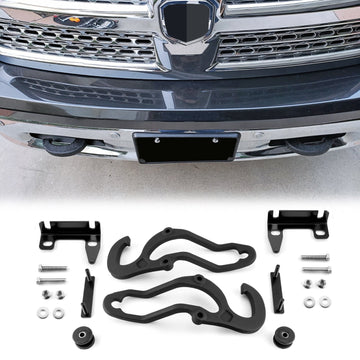 2009 - 2018 Dodge Ram 1500 Heavy Duty Solid Steel Front Bumper Tow Hooks - WeiSen - 70304020