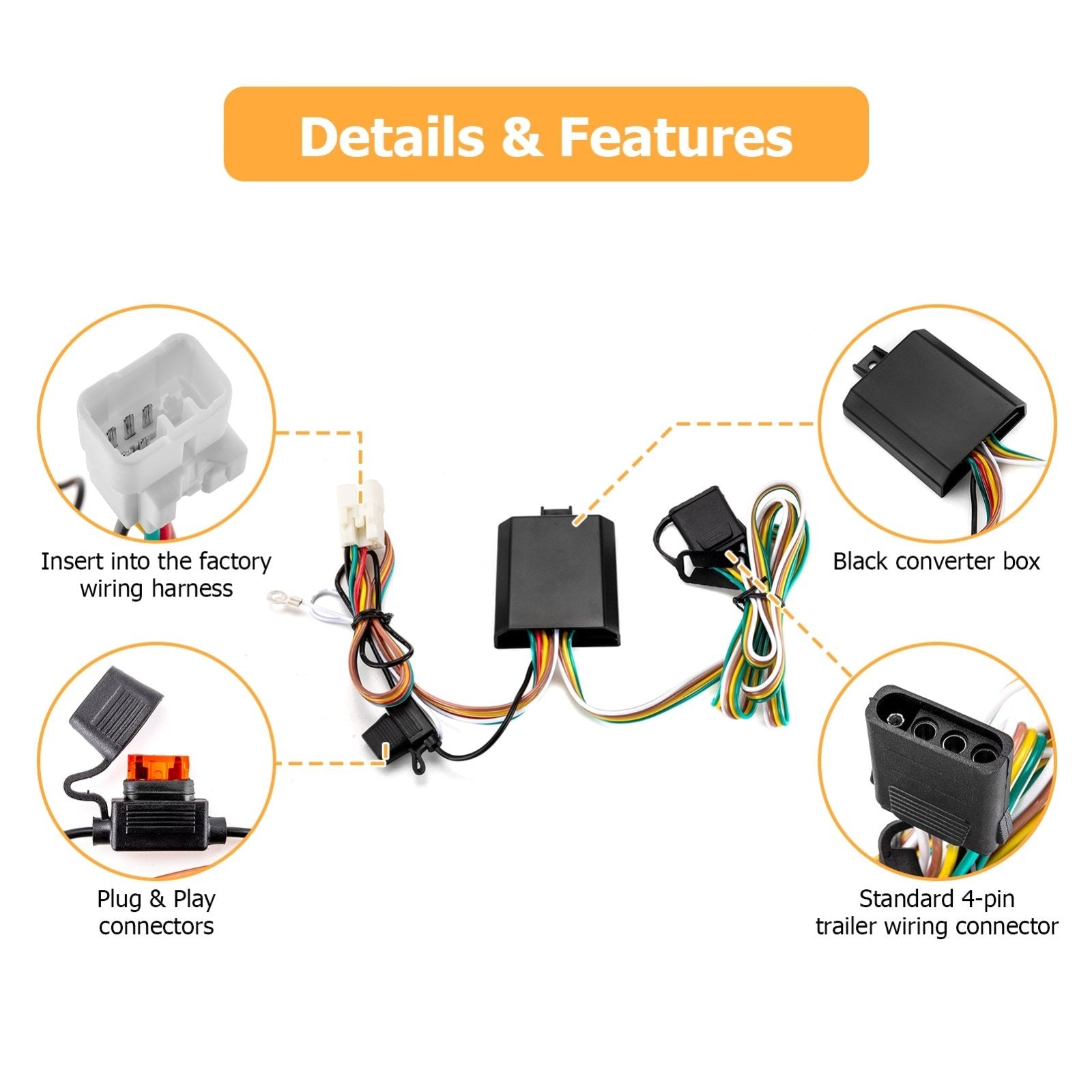 2009 - 2025 Subaru Forester Outback XV Crosstrek Ascent Vehicle - Side 4 - Pin Trailer Wiring Harness - WeiSen - 70206006