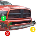 2010 - 2019 Dodge Ram 2500 3500 4500 32" Curved LED Light Bar Hidden Bumper Mount Kit - WeiSen - ZT014 - A - L8 - W1 - A