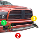 2010 - 2019 Dodge RAM 2500 3500 4500 Bumper 32" Curved LED Light Bar Tow Hook Brackets - WeiSen - 70102006+LED008+WI001 - A