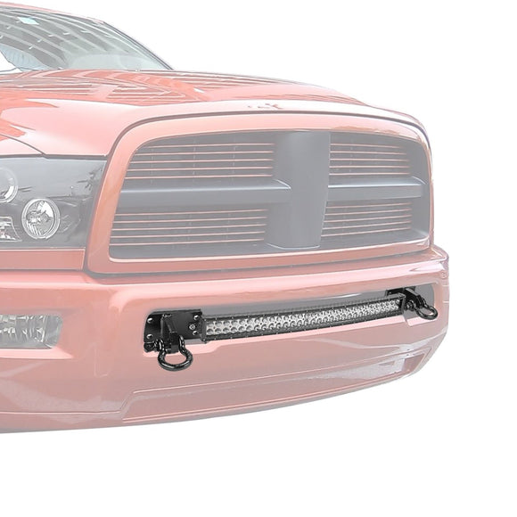 2010 - 2019 Dodge RAM 2500 3500 4500 Bumper 32" Curved LED Light Bar Tow Hook Brackets - WeiSen - 70102006+LED008+WI001 - A