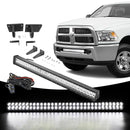 2010 - 2019 Dodge Ram 2500/3500/4500 Front Bumper 32" LED Light Bar Tow Hook Mount Bracket Kit - WeiSen - ZT014 - A+LED005+WI002