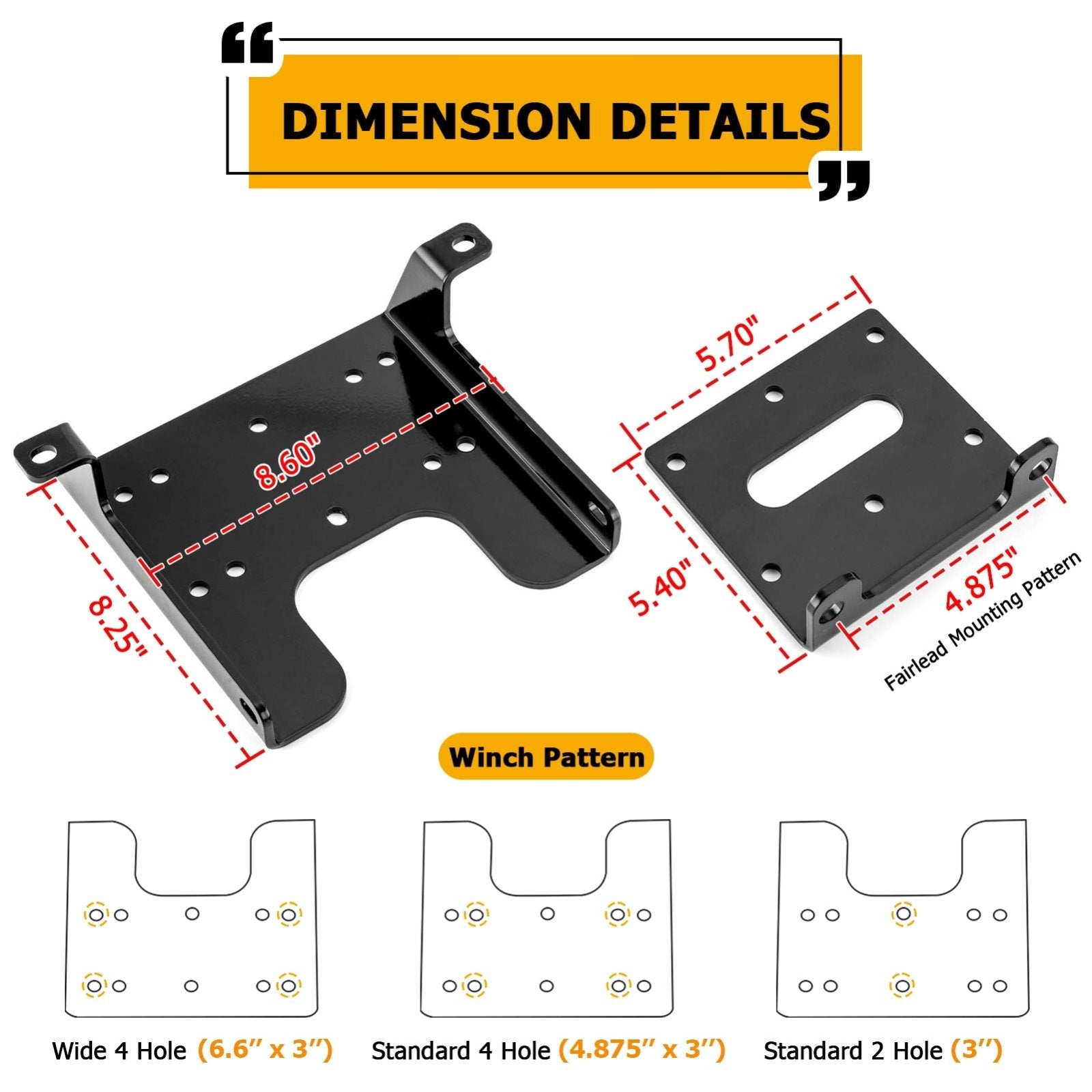 2010 - 2020 Can - Am Commander 800/1000 Winch Mounting Plate Kit - WeiSen - 80106016