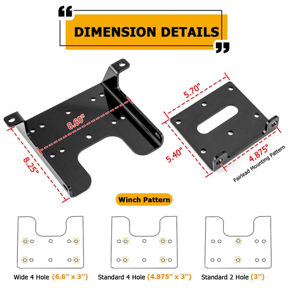 2010 - 2020 Can - Am Commander 800/1000 Winch Mounting Plate Kit - WeiSen - 80106016