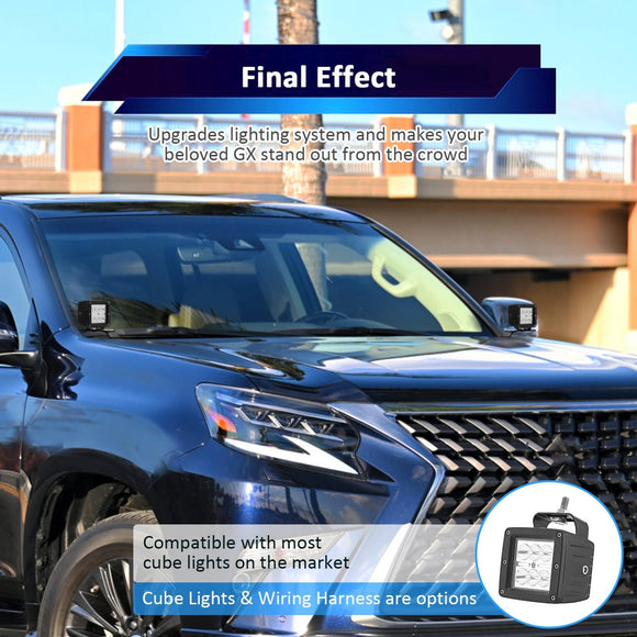 2010 - 2023 2nd Gen Lexus GX 460 Heavy Duty Steel Hood Hinge LED Pod Light Bracket - WeiSen - 70104047