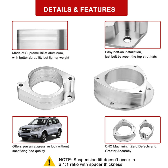 2012 - 2017 Subaru XV/ Crosstrek/ Forester/ WRX STi Front & Rear 3" Full Suspension Lift Kit - WeiSen - 70401015