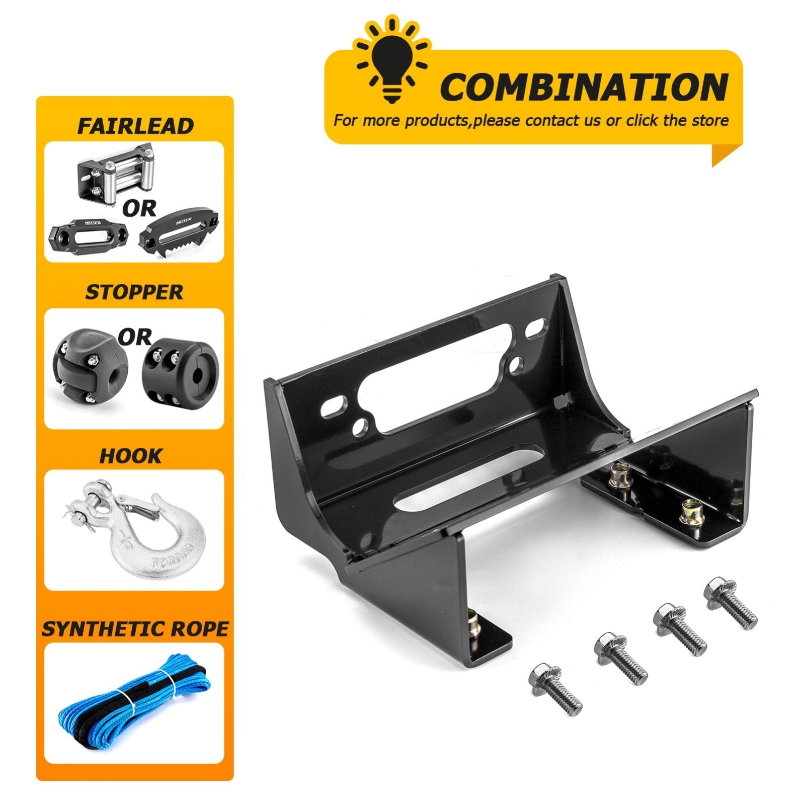 2012-2023 Kawasaki Teryx/4 750 800 Heavy-Duty Steel UTV Winch Mounting Bracket - Weisen