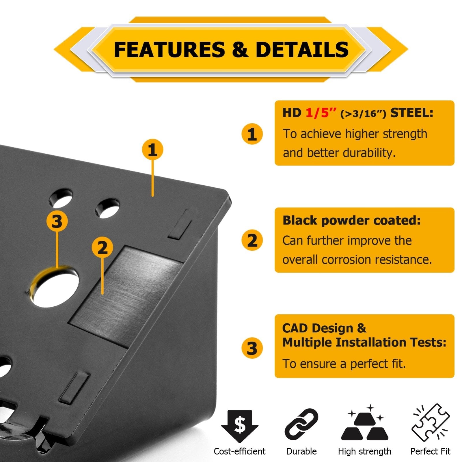 2012-2023 Kawasaki Teryx/4 750 800 Heavy-Duty Steel UTV Winch Mounting Bracket - Weisen