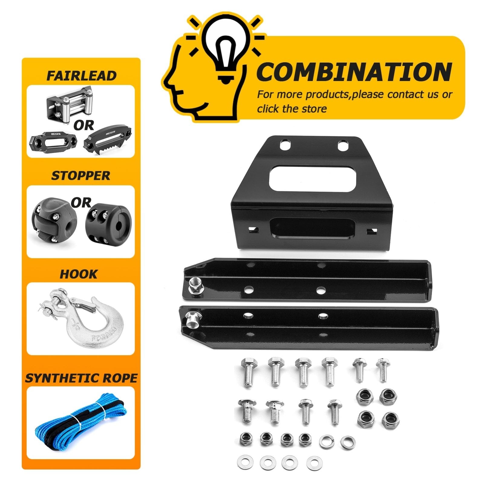 2012-2023 Polaris RZR 570/800 UTV Heavy Duty Steel Winch Mounting Bracket - Weisen