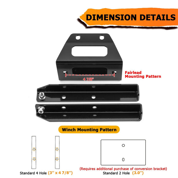 2008 - 2014 Polaris RZR 800 UTV Heavy Duty Steel Winch Mounting Bracket - WeiSen - 80106030