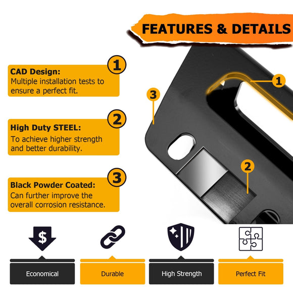 2008 - 2014 Polaris RZR 800 UTV Heavy Duty Steel Winch Mounting Bracket - WeiSen - 80106030