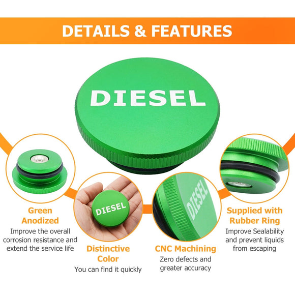 2013 - 2018 Dodge Ram 1500 2500 3500 Diesel Magnetic Billet Fuel Filler Cap - WeiSen - 70501001