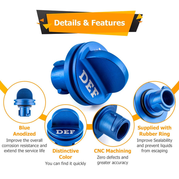 2021 - 2023 Jeep Gladiator/Wrangler 3.0L Diesel Aluminum Diesel Exhaust Fluid Cap - WeiSen - 70520001