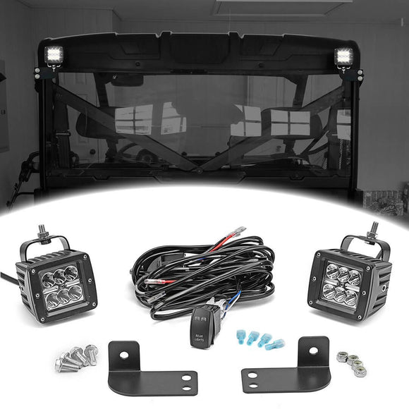 2013 - 2024 Polaris Ranger Crew XP 1000 900 Rear Back Up LED Light Pod Mount Bracket Kit - WeiSen - ZT040 - L1 - W5 - B