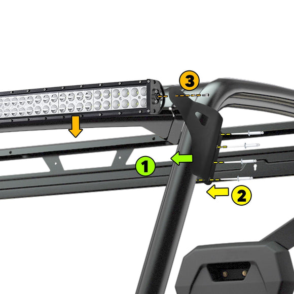 2013 - 2024 Polaris Ranger XP900/XP1000 Roof 50" LED Light Bar & Bracket Kit - WeiSen - ZT177+LED010+WI001 - A