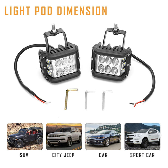 2013 - 2019 Polaris Ranger 900XP 570 Pillar Hood LED Pod Light PRO - FIT Cage Brackets - WeiSen - ZT095+LED002+WI005 - A