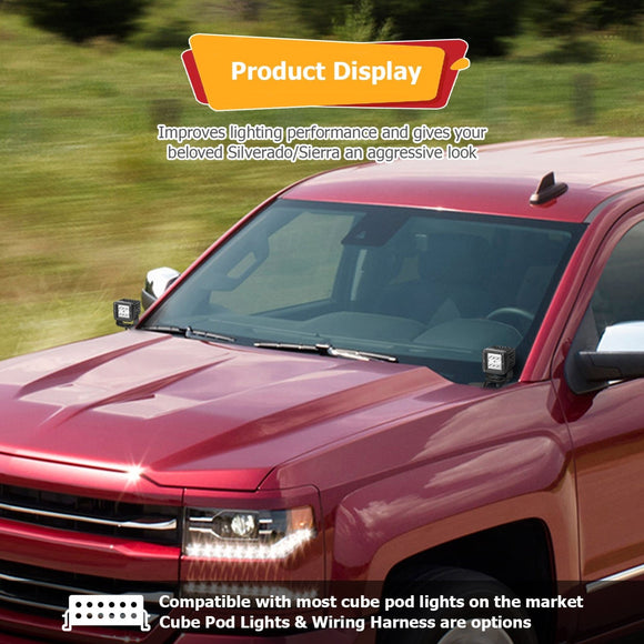 2014 - 2018 Chevy Silverado GMC Sierra 1500 Steel Hood Hinge LED Bracket Mount - WeiSen - 70104037