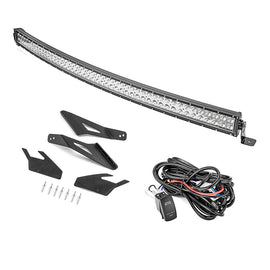2014 - 2018 Silverado & Sierra 1500 2500HD 3500HD Roof 52" Curved LED Light Bar Kit - WeiSen - 70101031+70202012+70203004