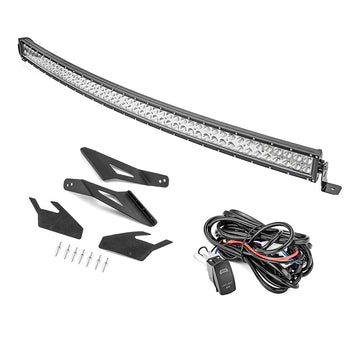 2014 - 2018 Silverado & Sierra 1500 2500HD 3500HD Roof 52" Curved LED Light Bar Kit - WeiSen - 70101031+70202012+70203004