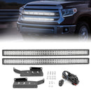 2014 - 2021 Toyota Tundra Upper Grille Dual 42" Curved LED Light Bar Kit - WeiSen - 70103002+70202008*2+70203006
