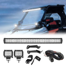 2014 - 2022 Polaris RZR 900 XP 1000 Upper Roof 32" LED Light Bar Bracket Wire Kit - WeiSen - ZT007 - A+ZT001+LED003+LED005+WI004