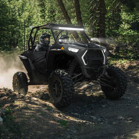 2014 - 2020 RZR 900 XP1000 Roof 32" Curved LED Light Bar + Light Pod + Bracket Wire Kit - WeiSen - ZT007 - A+ZT001+LED003+LED008+WI004