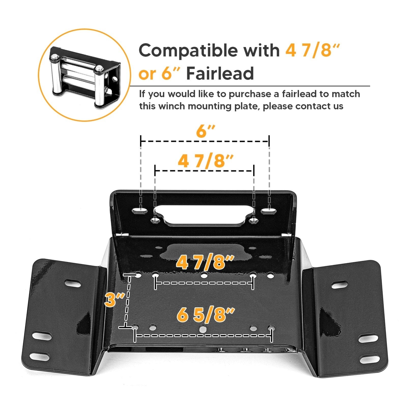 2014 - 2024 Honda Pioneer 700 700 - 4 UTV Front Bumper Winch Mounting Bracket Plate - WeiSen - ZT197