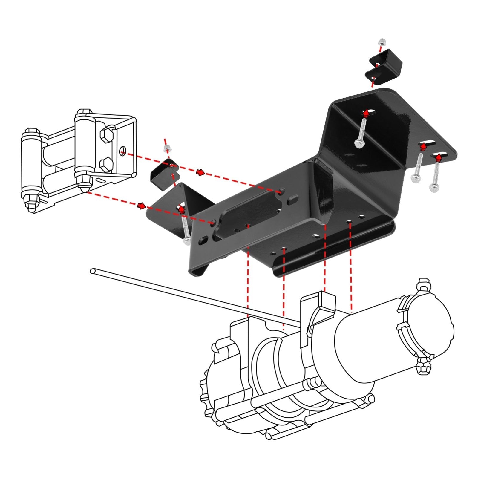 2014-2023 Honda Pioneer 700 700-4 UTV Front Bumper Winch Mounting Bracket Plate - Weisen