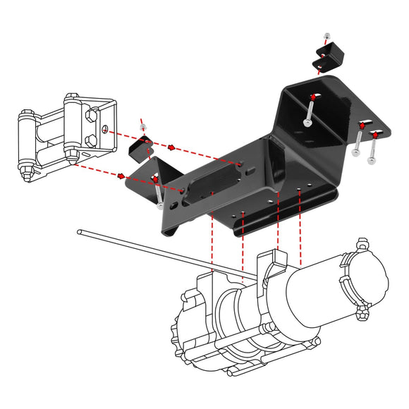 2014 - 2024 Honda Pioneer 700 700 - 4 UTV Front Bumper Winch Mounting Bracket Plate - WeiSen - ZT197