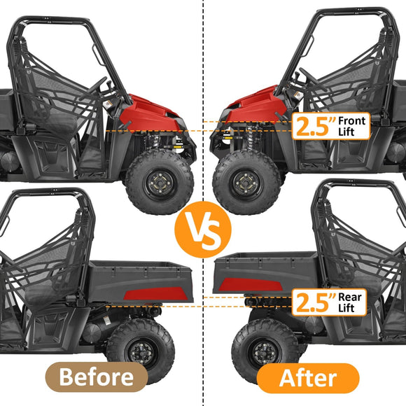 2014 - 2024 Polaris Ranger 570 Midsize Crew 2.5" Rise Front + Rear High Lift Kit - WeiSen - ZT147