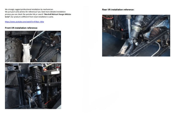 2014 - 2024 Polaris Ranger 570 Midsize Crew 2.5" Rise Front + Rear High Lift Kit - WeiSen - ZT147