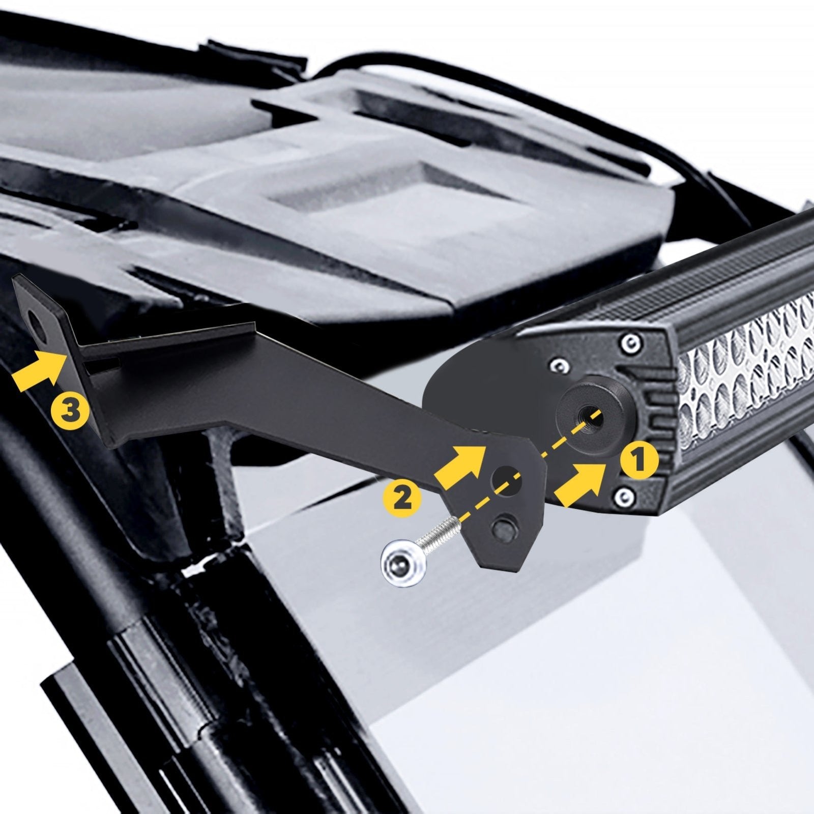 2014-2023 Polaris RZR 900 XP 1000 Roof 32" LED Light Bar + Bracket Mount + Wire Kit - Weisen