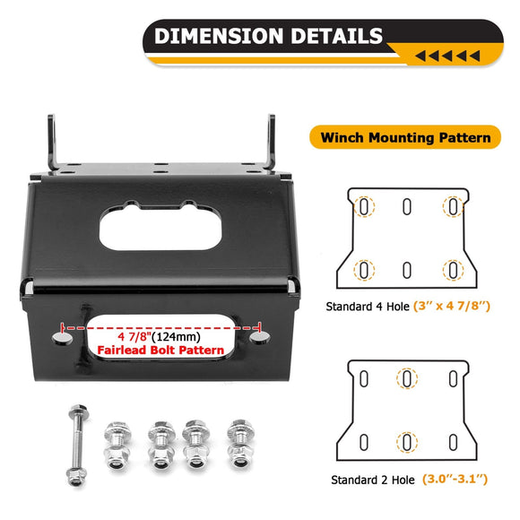 2014+ Honda Rancher Foreman Rubicon TRX420/500/520 Heavy - Duty Steel Winch Mounting Bracket - WeiSen - 80106010
