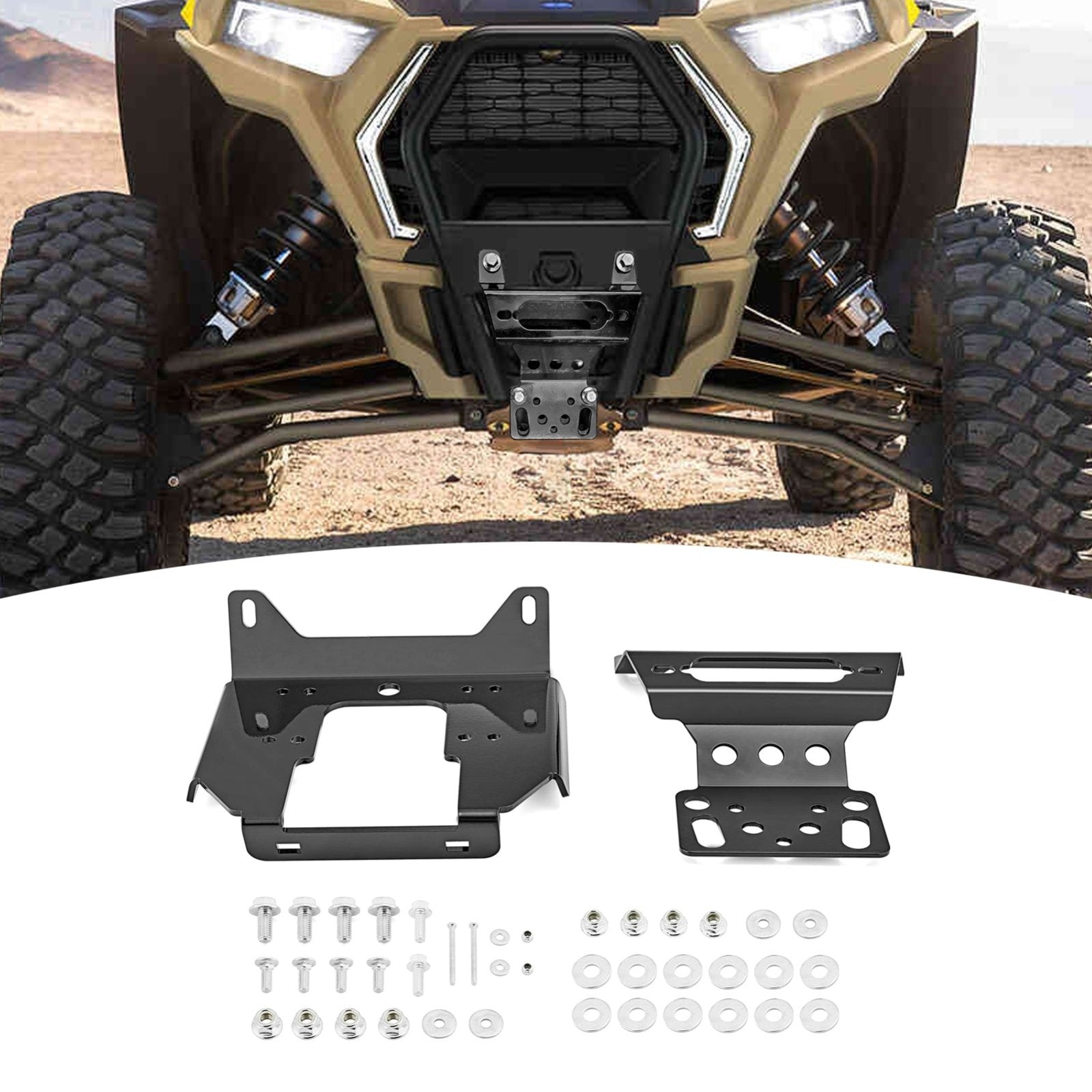 2014+ Polaris RZR 900/1000 Trubo & General 1000 UTV Front Winch Mount #101735 - WeiSen - 80106004